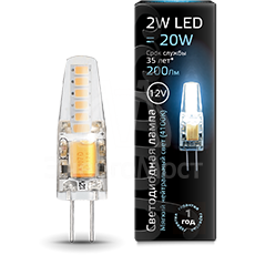 Лампа светодиодная Black 2Вт капсульная 4100К нейтр. бел. G4 200лм 12В GAUSS 207707202