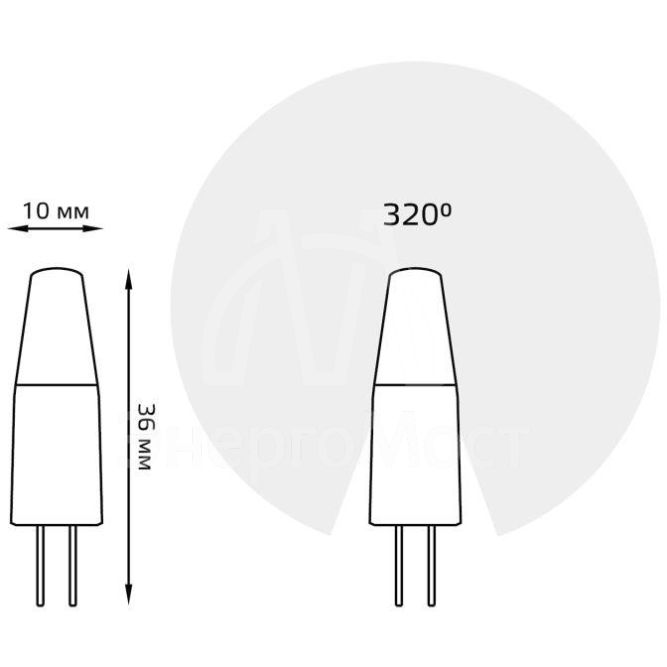 Лампа светодиодная Black 2Вт капсульная 4100К нейтр. бел. G4 200лм 12В GAUSS 207707202