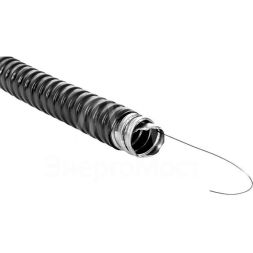 Металлорукав в ПВХ изоляции Р3-ЦПнг 15 d15мм с протяжкой (уп.50м) EKF mrzp-15-50