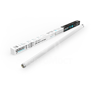 Лампа светодиодная Elementary T8 20Вт 4000К G13 1560лм 1200мм стекло поворотная Gauss 93029-R