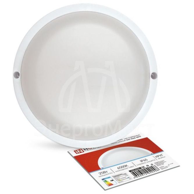 Светильник светодиодный герметичный СПП 2565-КРУГ 25Вт 6500К 2250лм IP65 175мм IN HOME 4690612049298