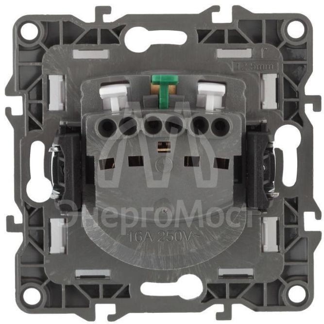 Механизм розетки 1-м СП Эра12 12-2102-01 16А IP20 16AX 250В 2P+E Schuko защ. шторки бел. Эра Б0014687