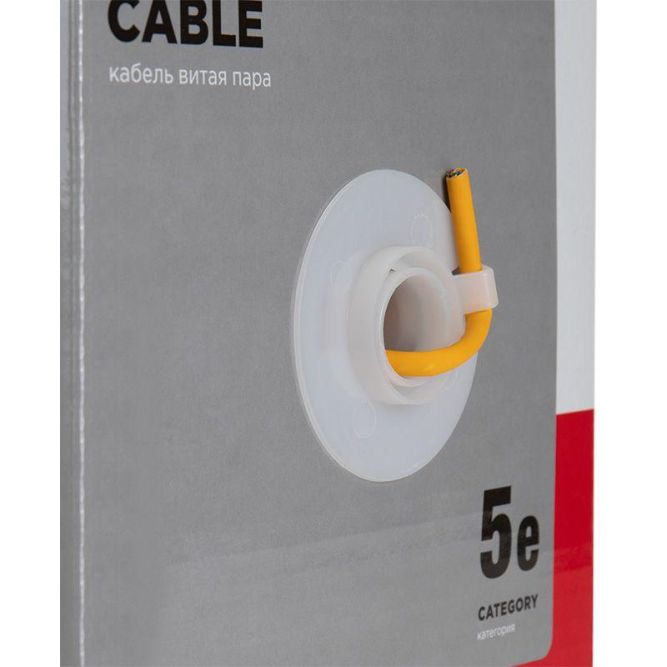 Кабель витая пара U/UTP кат.5E 4х2х24AWG LSZH нг(А)-HF INDOOR SOLID медь оранж. 305м (м) Rexant 01-0049