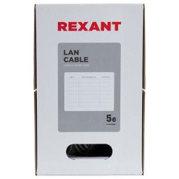 Кабель витая пара U/UTP кат.5E 4х2х24AWG LSZH нг(А)-HF INDOOR SOLID медь оранж. 305м (м) Rexant 01-0049