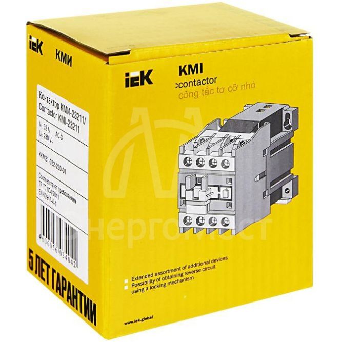 Контактор КМИ-23211 32А 230В/АС3 1НЗ IEK KKM21-032-230-01
