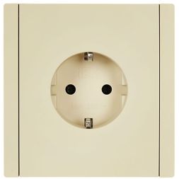 Розетка СП FORTE&amp;PIANO FP415 16А с заземл. защ. шторки винт. крепл. ваниль IEK FP-R14-16-K10
