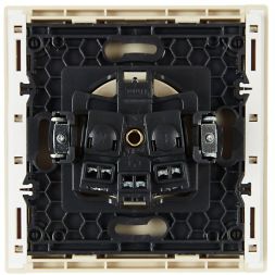 Розетка СП FORTE&amp;PIANO FP415 16А с заземл. защ. шторки винт. крепл. ваниль IEK FP-R14-16-K10