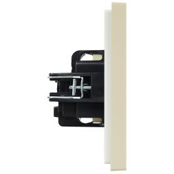 Розетка СП FORTE&amp;PIANO FP415 16А с заземл. защ. шторки винт. крепл. ваниль IEK FP-R14-16-K10