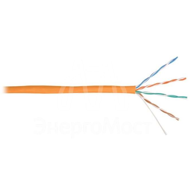 Кабель витая пара U/UTP кат.5E 4х2х24AWG solid LSZH нг(А)-HFLTx оранж. (уп.305м) NIKOLAN NKL 4100C-OR
