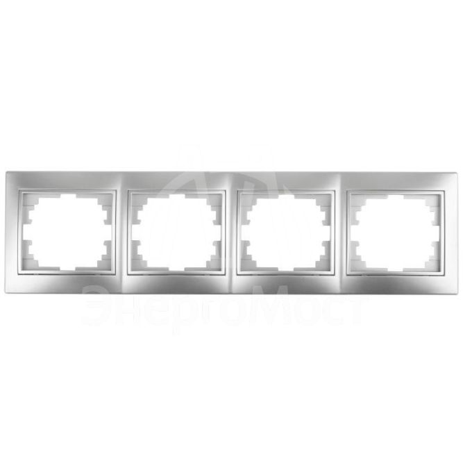 Рамка 4-м СП Plano 1-504-03 гор. алюм. Intro Б0030102