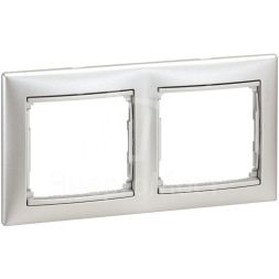 Рамка 2-м Valena горизонт. алюм. (DIY-упак.) Leg 694331