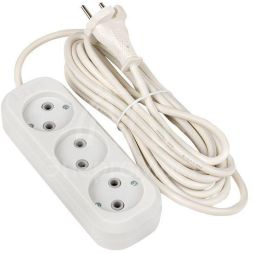 Удлинитель 3х5м без заземл. 10А IP20 Эксперт 2.2кВт ПВС 2х0.75 PROxima EKF UBA10-275-3-05