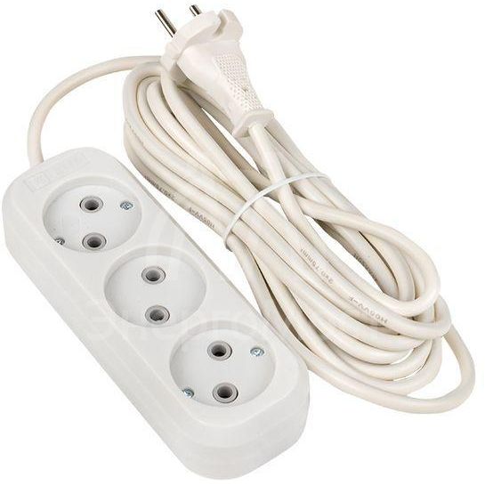 Удлинитель 3х5м без заземл. 10А IP20 Эксперт 2.2кВт ПВС 2х0.75 PROxima EKF UBA10-275-3-05