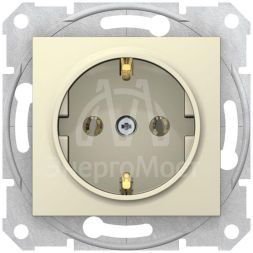 Механизм розетки 1-м СП Sedna 16А без шторок с заземл. быстрозажим. контакты беж. SchE SDN3001847