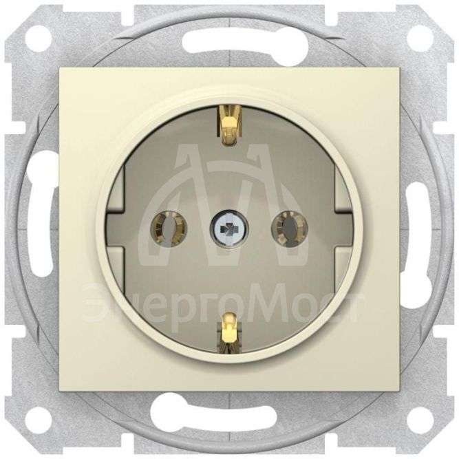 Механизм розетки 1-м СП Sedna 16А без шторок с заземл. быстрозажим. контакты беж. SchE SDN3001847