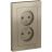 Розетка 2-м AtlasDesign 16А без заземл. в сборе шампань SchE ATN000520