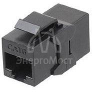 Адаптер проходной (coupler) RJ-45(8P8C) формата Keystone Jack кат. 6 4 пары CA2-KJ-C6-BK черн. Hyperline 444915