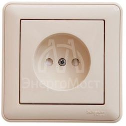 Розетка 1-м СП W59 16А IP20 защ. шторки без заземл. сл. кость SchE RS16-151-28
