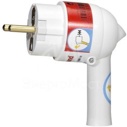 Вилка электрич. каб. Helium 16А 2P+E с выталкивающей кнопкой бел. Leg 050175