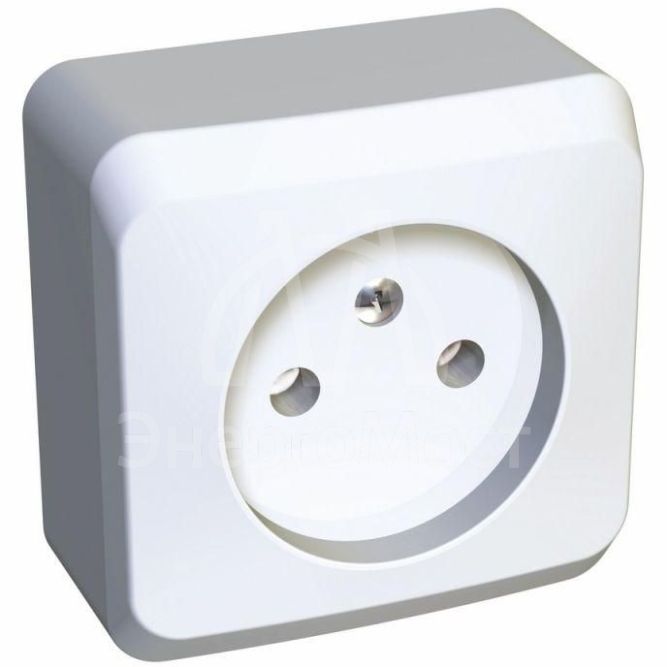 Розетка 1-м ОП Этюд 16А IP20 защ. шторки без заземл. бел. SchE PA16-002B