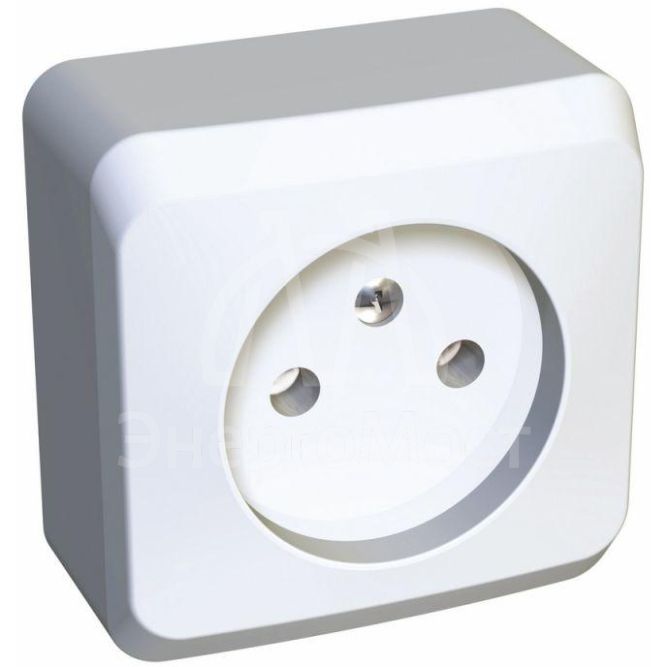 Розетка 1-м ОП Этюд 16А IP20 защ. шторки без заземл. бел. SchE PA16-002B