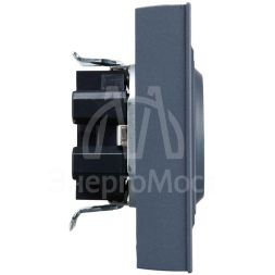 Розетка 2-м СП BRITE РСш12-3-БрМ 16А в сборе с заземл. защ. шторки маренго IEK BR-R24-16-K35-F