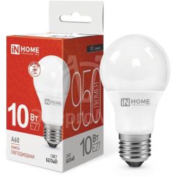 Лампа светодиодная LED-A60-VC 10Вт 230В E27 4000К 900Лм IN HOME 4690612020211