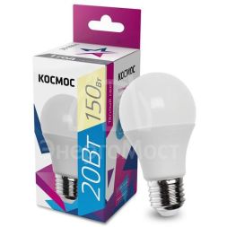 Лампа светодиодная A60 20Вт 3000К E27 220В КОСМОС LkecLED20wA60E2730