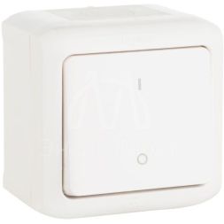 Выключатель 1-кл. 2п ОП Quteo 10А IP44 250В 10AX бел. Leg 782309