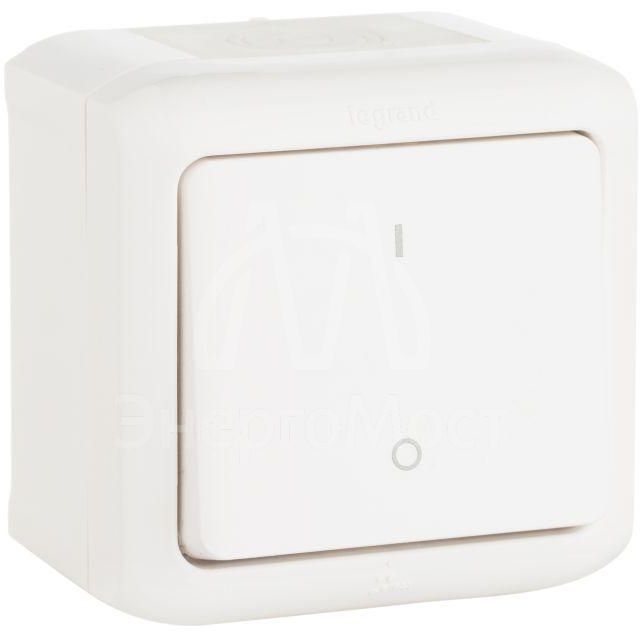 Выключатель 1-кл. 2п ОП Quteo 10А IP44 250В 10AX бел. Leg 782309