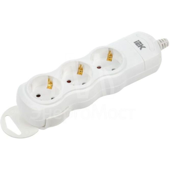 Колодка удлинителя 3-мест. с заземл. РПр03 IEK WYP10-D-KP-16-03-ZS-K01