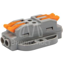 Клемма строительно-монтажная СМК проходная 2п 0.08-4кв.мм с монтажной площадкой сер. (блист.5шт) Rexant 07-6262-5