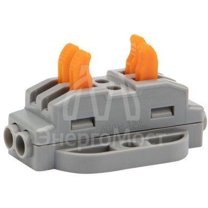 Клемма строительно-монтажная СМК проходная 2п 0.08-4кв.мм с монтажной площадкой сер. (блист.5шт) Rexant 07-6262-5