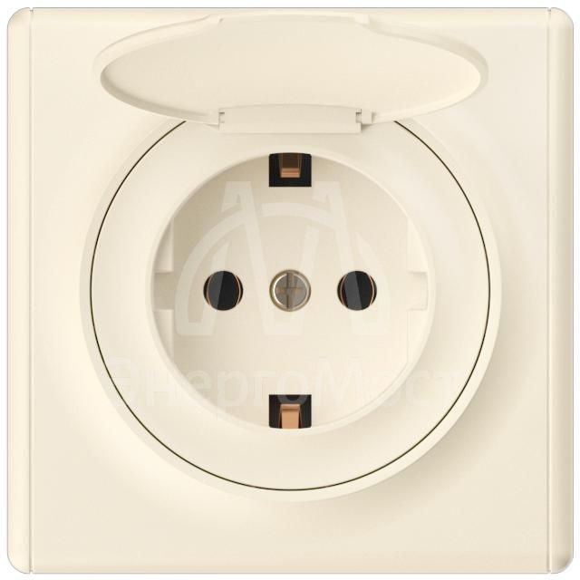 Розетка 1-м СП Florence 16А IP20 с заземл. с крышкой винт. клеммы механизм беж. 1E10501301 OneKeyElectro 2172791