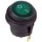 Выключатель клавишный круглый 250В 6А (3c) ON-OFF зел. с подсветкой ВЛАГОЗАЩИТА Rexant 36-2597
