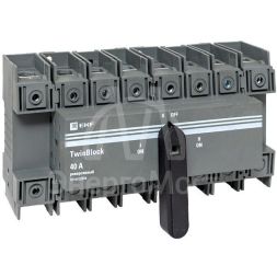 Рубильник 4п 40А реверсивный с рукояткой для прямой установки TwinBlock EKF tb-s-40-4p-rev