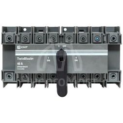 Рубильник 4п 40А реверсивный с рукояткой для прямой установки TwinBlock EKF tb-s-40-4p-rev
