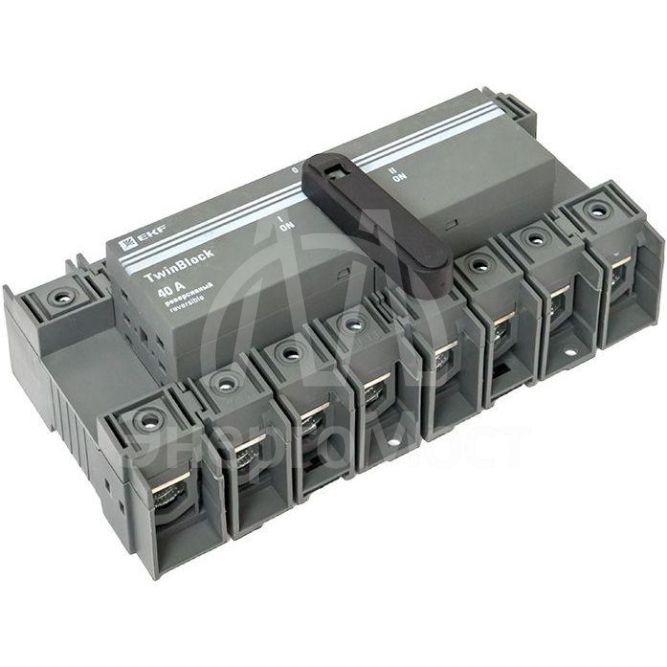 Рубильник 4п 40А реверсивный с рукояткой для прямой установки TwinBlock EKF tb-s-40-4p-rev
