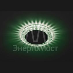 Светильник DK LD24 GR/WH GX53 точечный; декор со светодиодной подсветкой зел. ЭРА Б0029634
