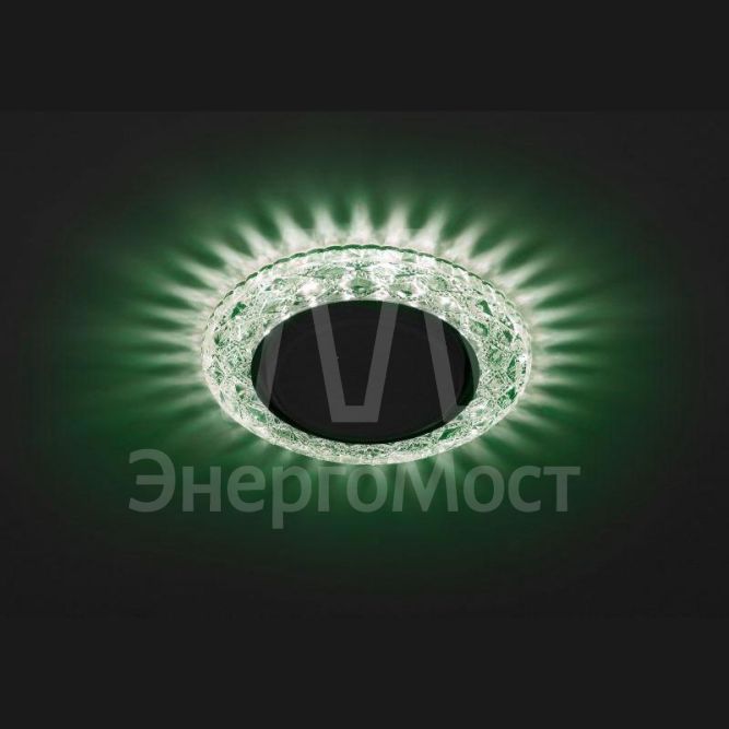 Светильник DK LD24 GR/WH GX53 точечный; декор со светодиодной подсветкой зел. ЭРА Б0029634