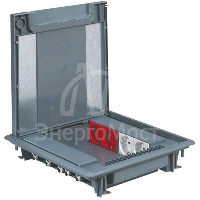 Коробка напольная 16мод. 50мм с крышкой под ковровое покрытие Leg 088070