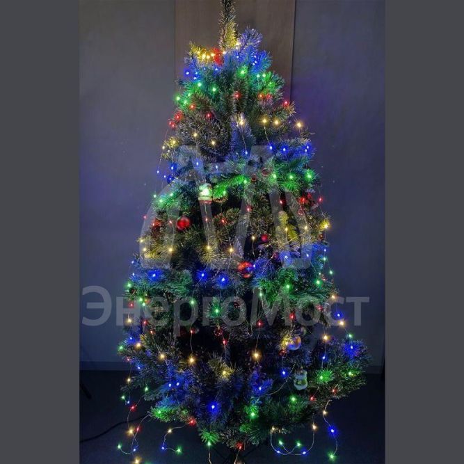 Гирлянда светодиодная &amp;quot;Дождик&amp;quot; 10 нитей 2м 200LED 220В IP20 мультиколор ЭРА Б0047966