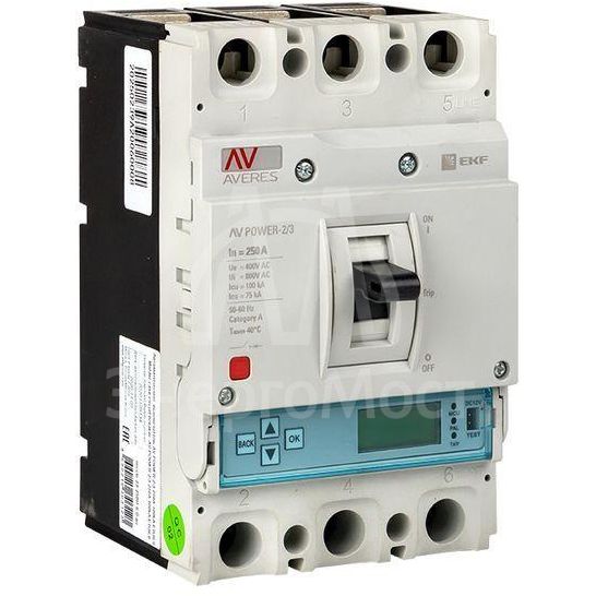 Выключатель автоматический 3п 250А 50кА AV POWER-2/3 ETU6.0 AVERES EKF mccb-23-250-6.0-av