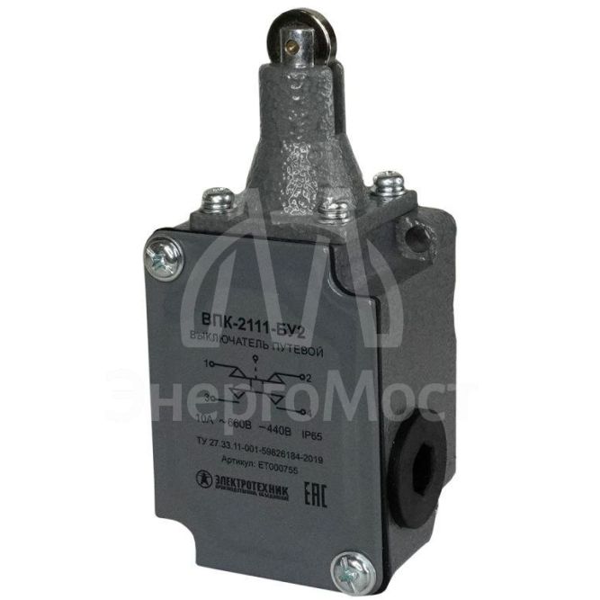 Выключатель конечн. путев. ВПК 2111 (толкатель с роликом 10A) Электротехник ET000755