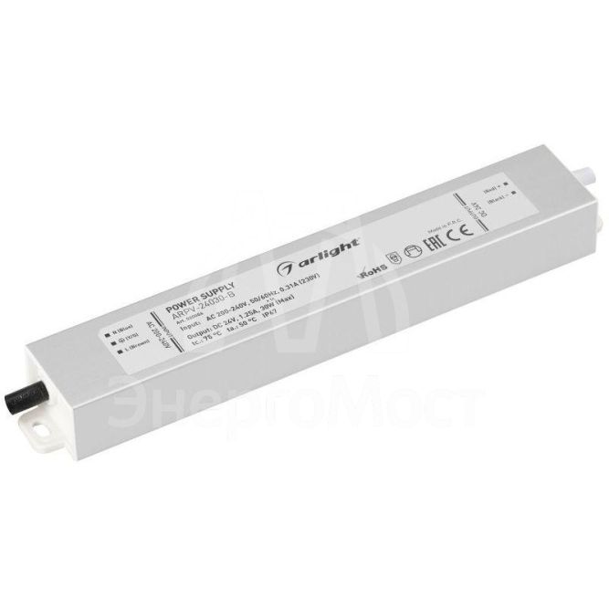 Блок питания ARPV-24030-B 24В 1.3А 30Вт IP67 метал. 3 года Arlight 020004