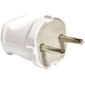 Вилка электрич. без заземл. бел. 6А 250В (еврослот) UNIVersal А113