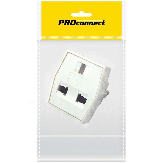 Переходник сетевой &amp;quot;КВАДРАТ&amp;quot; бел. (инд. упак.) PROCONNECT 11-1011-9