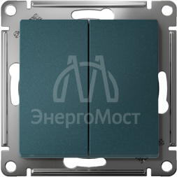 Механизм выключателя 2-кл. СП AtlasDesign 10А IP20 (сх. 5) 10AX изумруд SchE ATN000851