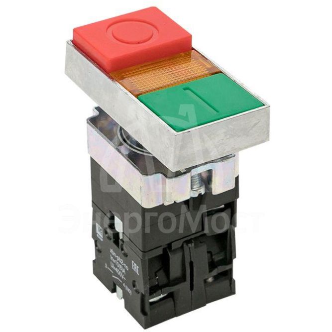 Кнопка  LAY5-BW8465 &amp;quot;I-O&amp;quot; прямоугольная 230В NO+NC PROxima EKF pbn-bw8465