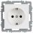 Розетка BRITE РС11-1-0-БрАБ 16А с заземл. без защ. шторок механизм арктич. бел. IEK BR-R11-16-K91